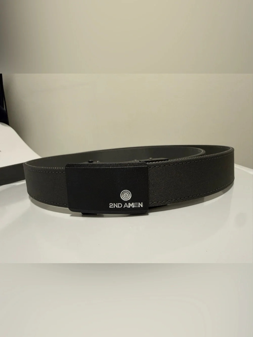 2ND AMEN Black Gun Belt for Men Tactical EDC 65in CCW Riggers Nylon Work Belt